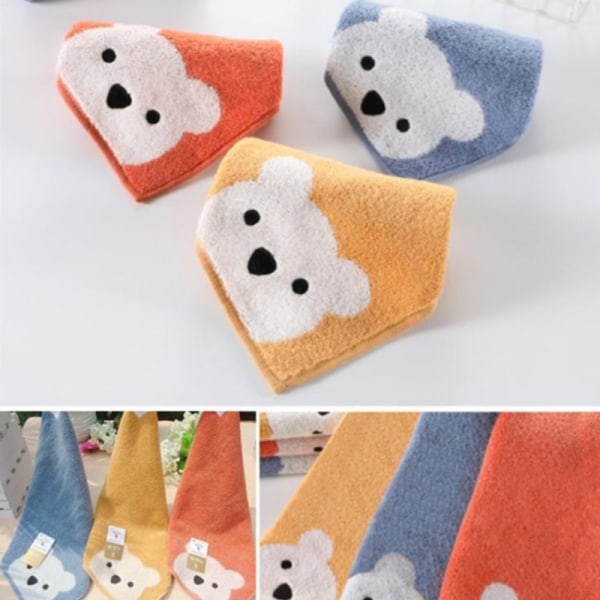 IC Barn bomuldshanddukar Baby håndduk og Cartoon Bear Pattern Hangab Orange