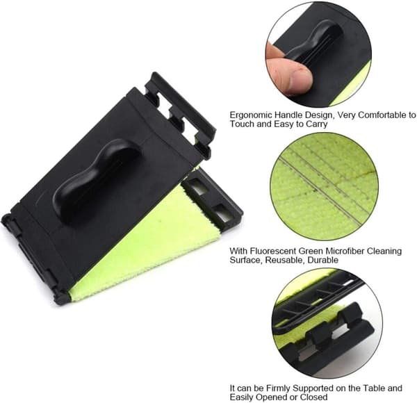 Gitarrsträngrengörare, dubbelsidig mikrofiberrengöringsverktyg för greppbräda för gitarr, bas, ukulele, fiol, 2-pack