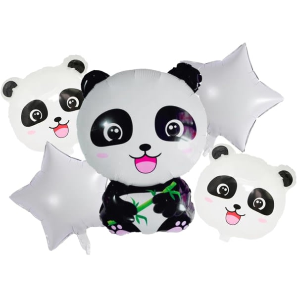 IC 5 stk. Dyredekoration Pandaballon Barndekoration Tegneserieballon Panda Folieballon Fest Folieballon Dekorer Sæt Børn Aluminium