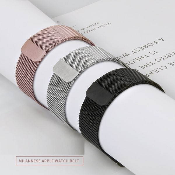 IC Milanese Loop Metalliranneke Apple Watch 42/44/45/49 mm Musta