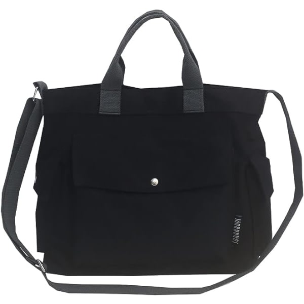IC Canvas Tygväska för Kvinnor 14 tum Stor Crossbody Tygväska med Multi Fickor Canvas Crossbody Väska Topp Handtag Axelväska Arbetsväskor