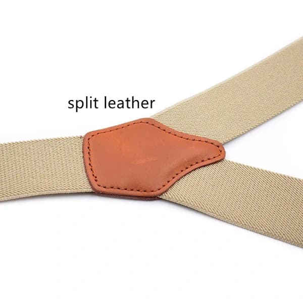 Wholesale Men's Suspenders 3.5cm Width 6 Clips Double Use Brown Elastic Adjustable Button Braces Gray grid 03 Gray grid 03