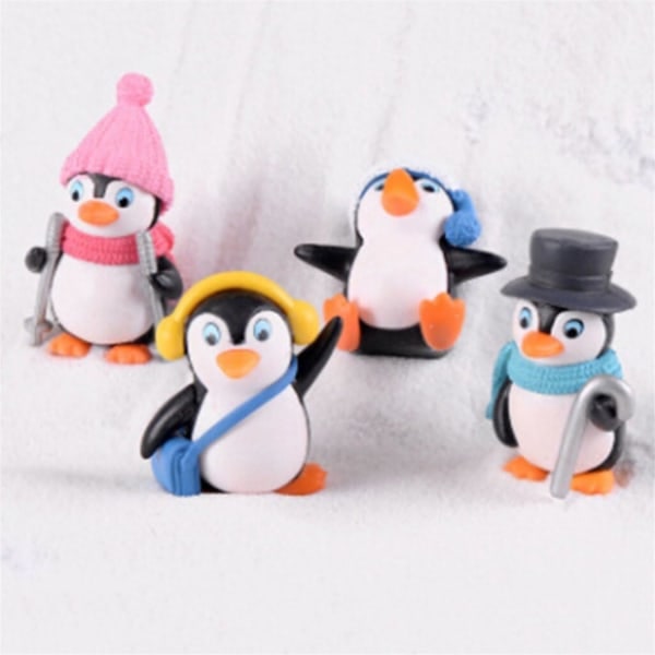 IC 1 set / 4 st Vinterpingvinformade dekorativa minifigurer Hem Juldekoration Hartshantverk Hemdekorationer