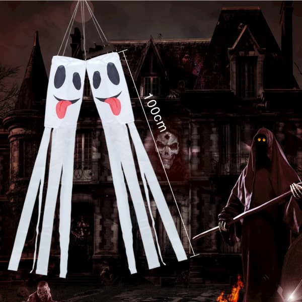 IG 2-pakkia haamulipuolilippuja, halloween-sukat ulkokäyttöön riippuva malli 2