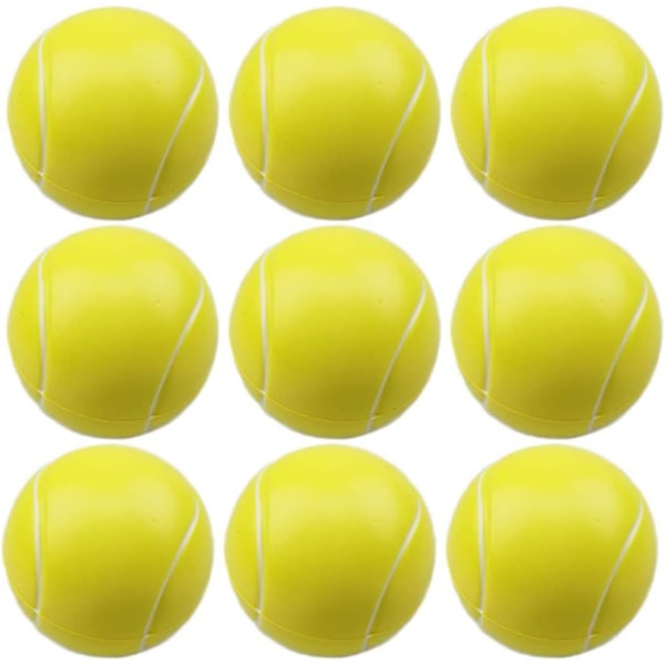 Pehmeät vaahtomuoviset tennispallot, 9 kpl vaahtopalloa, korkea pomppu, pehmeät pallot sisä- ja ulkotiloihin, urheilusienipalloja lapsille, pojille ja tytöille sekä aikuisille (keltainen)