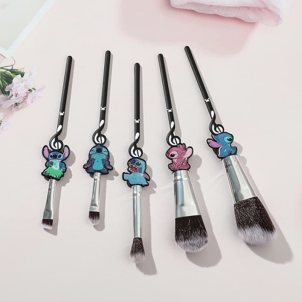 IC Baby Makeup Borstar Set - 5 Stitch-teemalla Kosmetiikka Borstar Set