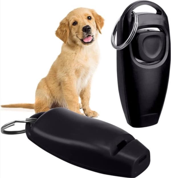 Hundetræningssæt: Sort fløjte og klikker
