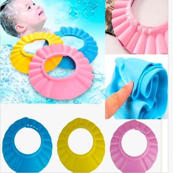 2 Stykker Praktisk Badehætte - Pink - Badehætte Til Børn - Baby - Skum - Badehætte - Baby