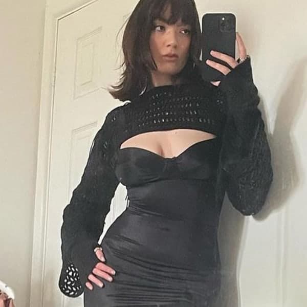 IC Kvinder Strikket Hollow Out Crop Top Lang Flared Shrug Sweater Sort