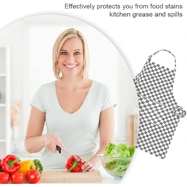 Kitchen Apron Halterneck Chef Apron Adjustable Suitable for Home Kitchens and Hotel Restaurants
