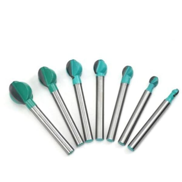 7st 6mm Rund Skaft Träfräs Bit Set 6/8/10/12/14/16/18mm Spårfräs