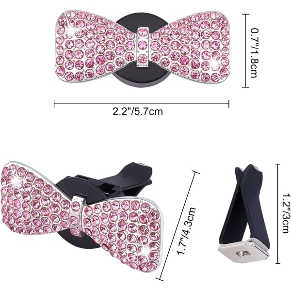 4 st dambils luftfräschare, bling båge bil luftventil klämmor, bil luftkonditionering uttag klämma, bil dekorationer present