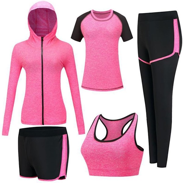 Women's Tracksuit Yoga Clothing Suit 5 Pack Sportswear Jogging Suit Gym Fitness Clothing Running Sportswear Yoga Outfit Ladies Bra Leggings Set