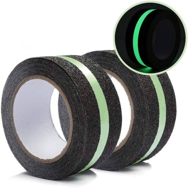 IG Halkskyddande Glow-in-the-Dark Tejp för Trappsteg, Självhäftande Luminous