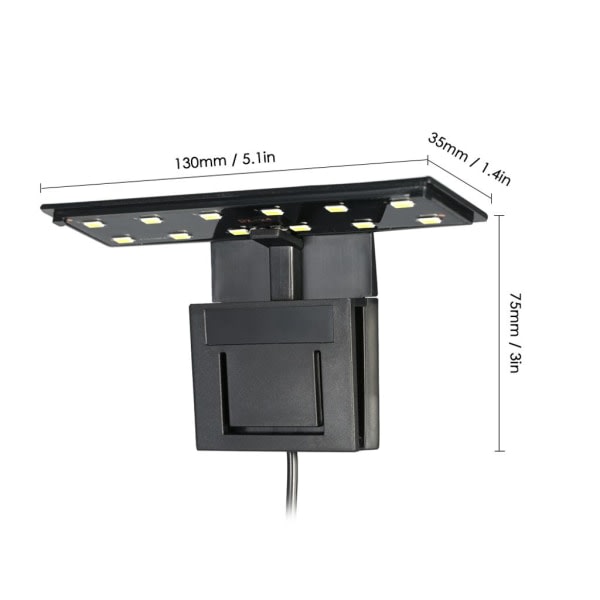 IC 5W Slim Akvarielampa LED Super Ljus Cliplampa 12 LED för akvarium