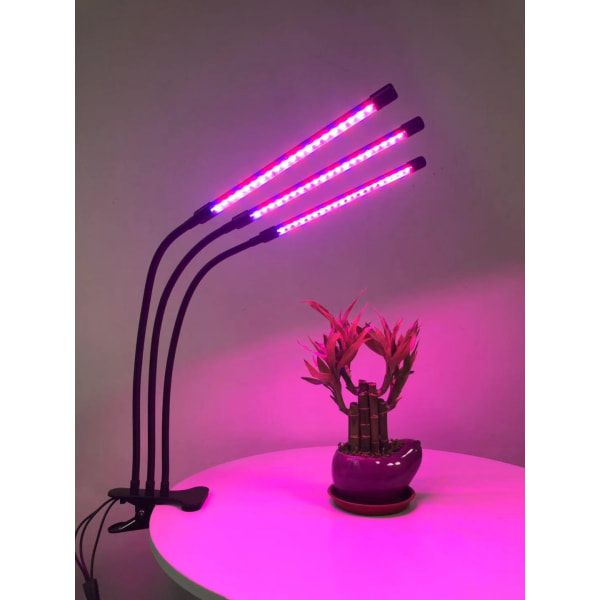 Plantelampe / plantelys med 3 fleksible LED-rør