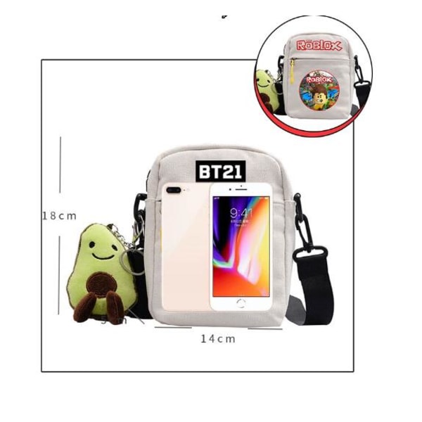 Roblox axelväska - crossbody canvas väska - grön 6