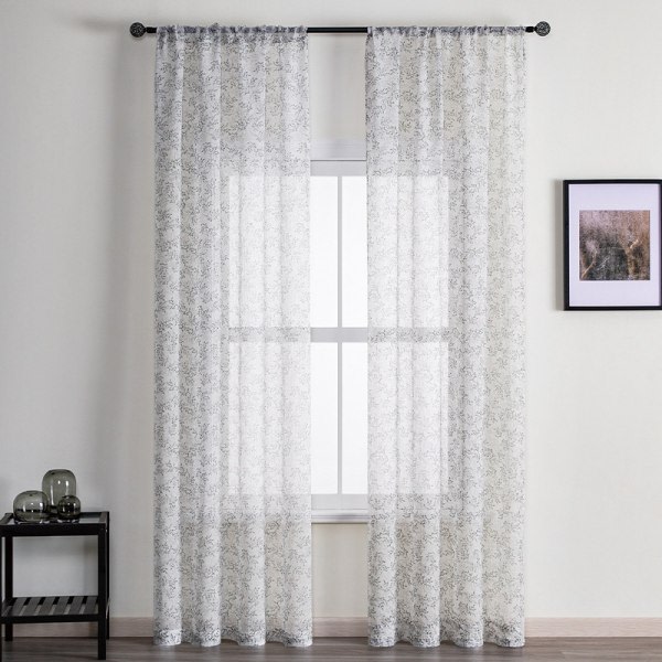 IC Transparenta gardiner Gråa blad