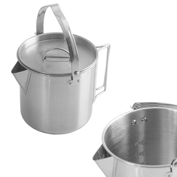 IC 1,2L utomhus stål vattenkokare Vikbar camping hängande bärbar gryta