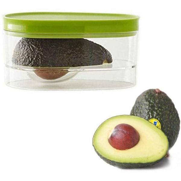 Avokado förvaringslåda Creative återanvändbar frukt- och grönsakslåda Set med 2 gröna