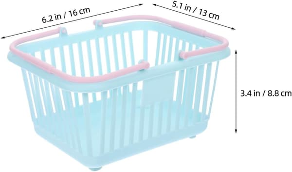 4-pakning Mini Handlekurv Leketøy - Plast med Håndtak - For Barns Lek