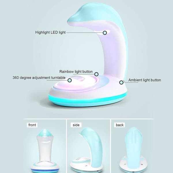 IC Dolphin Rainbow-projektiolamppu, USB-ladattava sateenkaari
