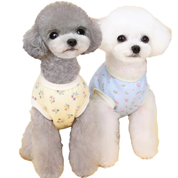 IC 2 deler polyester sommer-T-skjorter for kjæledyr, katter hundegenser, S