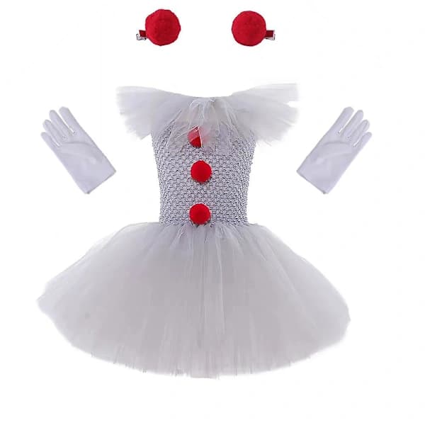 Klovner Barn Jenter Halloween Cosplay Fest Kostymer Mesh Prinsessekjole Sett Kit 2-3 år 2-3 Years
