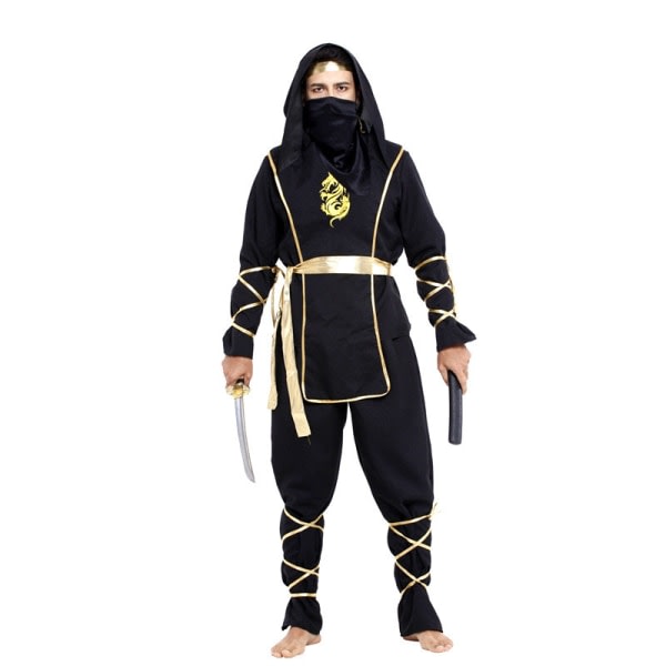 Ninjadrakt for menn, Halloween Dress Up Party Cosplay S