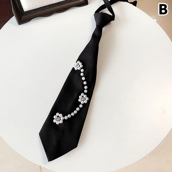 IC JK stil slips dam slips pärla blommor hals slips School-Sty B