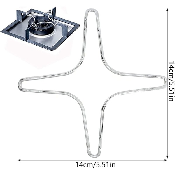 Pakke med Reduksjonsring i Rustfritt Stål for Gasskomfyrtopp, Trivet, Wok, Gasskomfyr, Gasskomfyr, Trivet, Kaffetrakterholder