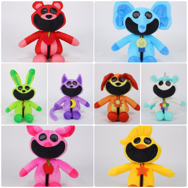 Ny Smiling Critters plyschlelu, iloinen hymyilevä Critter-tyyny, Smiling Critters Plush Catnap Plush -lahjat lapsille Taapero syntymäpäiväjuhlat häst