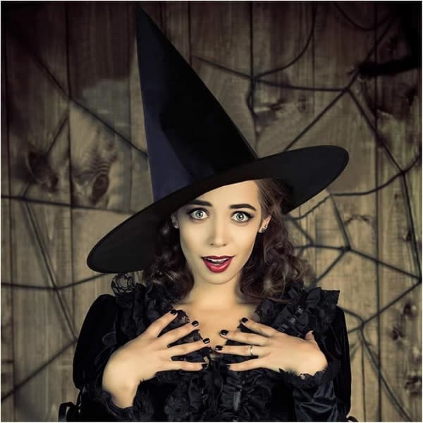 IC 1-pack Halloween-kostym Häxhatt Cap Häxa Tillbehör
