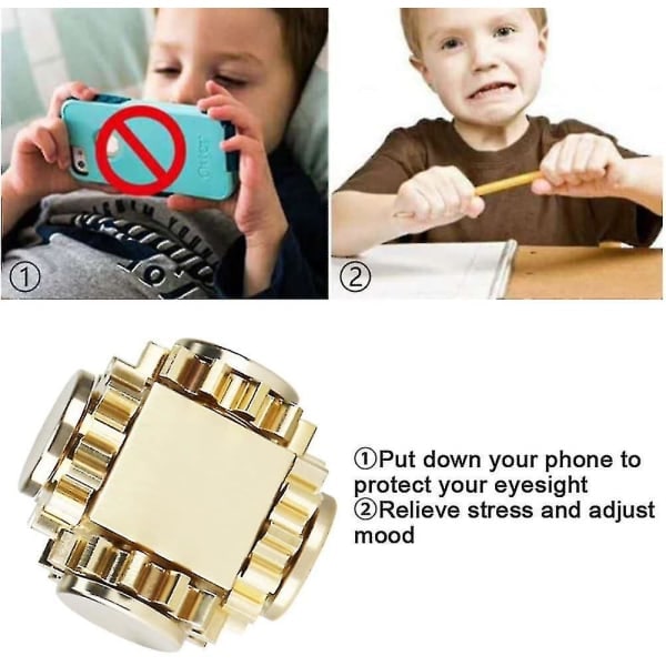 IC Mässing Fidget Spinner Växel Rubiks Kub Fritids Dekompression Leksak Dekompression Artefakt