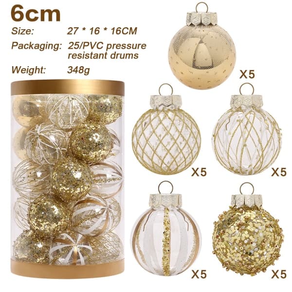 IC 25 stk julekuledekor, 60 mm/2,36\" julekuler ornament