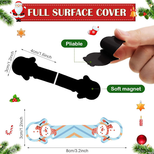 Magneettiset kirjanmerkit, 15 kpl jouluaiheiset magneettiset kirjanmerkit, värikkäät magneettiset kirjanmerkit, magneettiset kirjanmerkit lapsille, magneettiset sivumerkit Z Christmas C