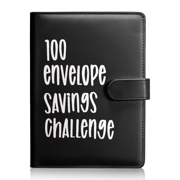 IC 100 Envelope Challenge Binder, enkelt och roligt sätt att spara $5 050, black