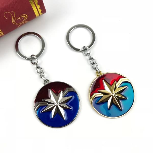 2 stk Marvel Logo Nøglering Metal Avengers Captain Nøglering (G IC