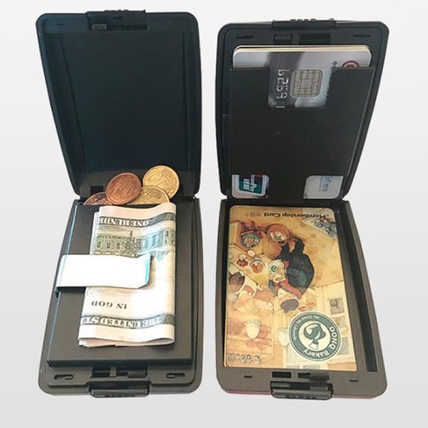 IC rfid insättnings- och uttagsplånbok kreditkortshållare plånbok al Silver