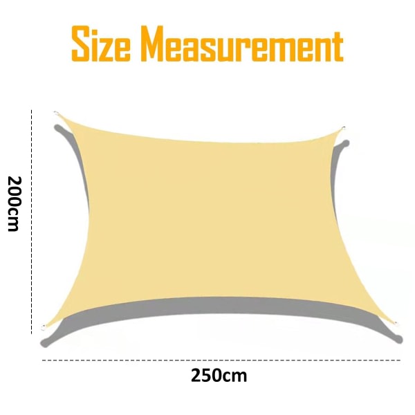 IC 2X2,5m Aurinkosuoja Purjekatos Markiisi Permeabel Kangas Pergola keltainen