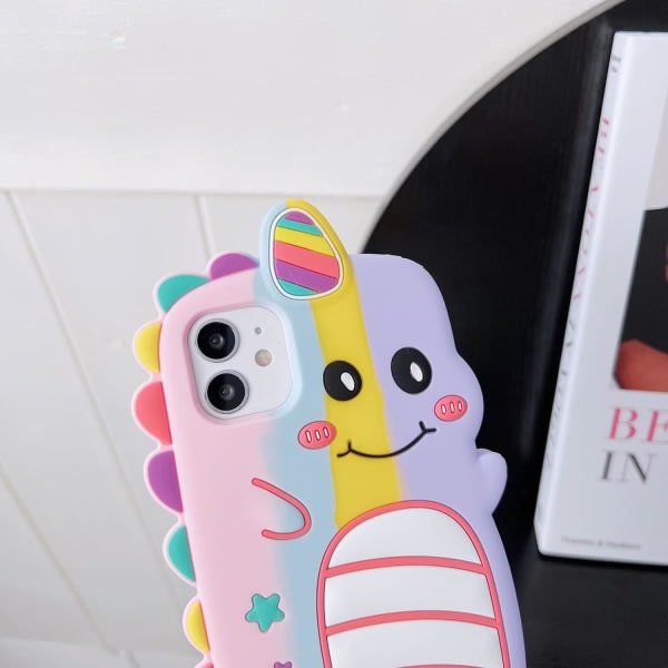 IC 3D Enhjørning Etui til iPhone 14 Pro, iPhone 14 Pro Enhjørning Etui, 3D Søt Tegneserie Barn Jenter Kvinner Kawaii Elskelig Enhjørning Form