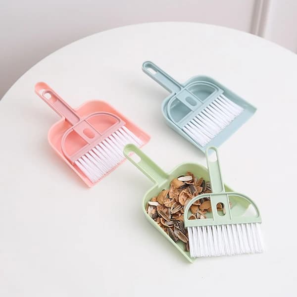 3-pack Mini Dustpan and Brush Set - Small Dustpan and Broom Set, Mini Dustpan Tool for Table, Desk, Countertop, Keyboard