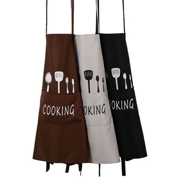 IC Kort stil Förkläden Unisex köksförkläden Restaurang Hem Bib Co Black