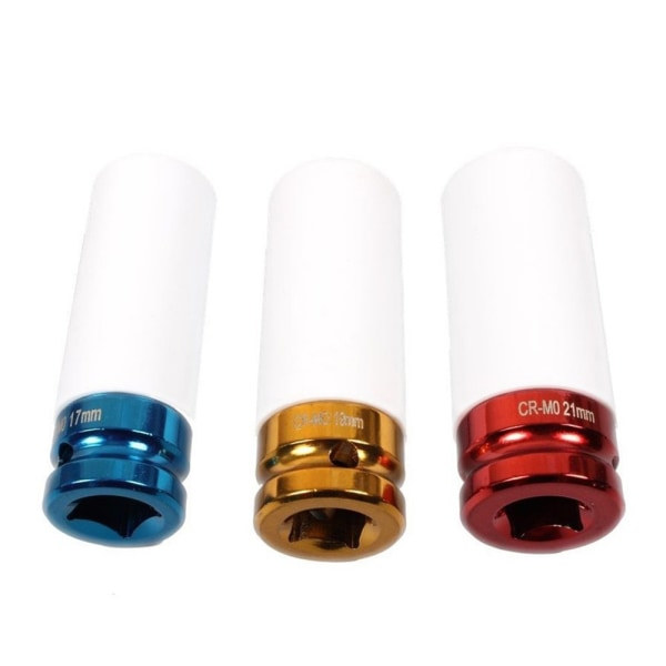 IC-sokkelisetti alumiinivanteille, 3 kpl, 17 mm/19 mm/21 mm, 1/2\" ja 85 mm sokkelipituudelle