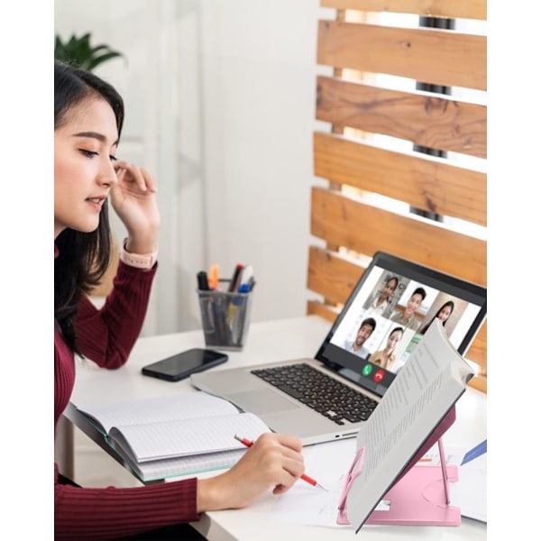 Foldbar og justerbar metal bogreol bogkasse iPad, tablet, opskrift, skrivebord