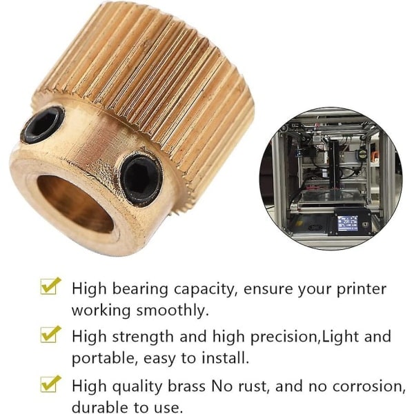 IC 40 tænder messing fødegear MK8 extruder trådtilførsel og ekstruderingshjul