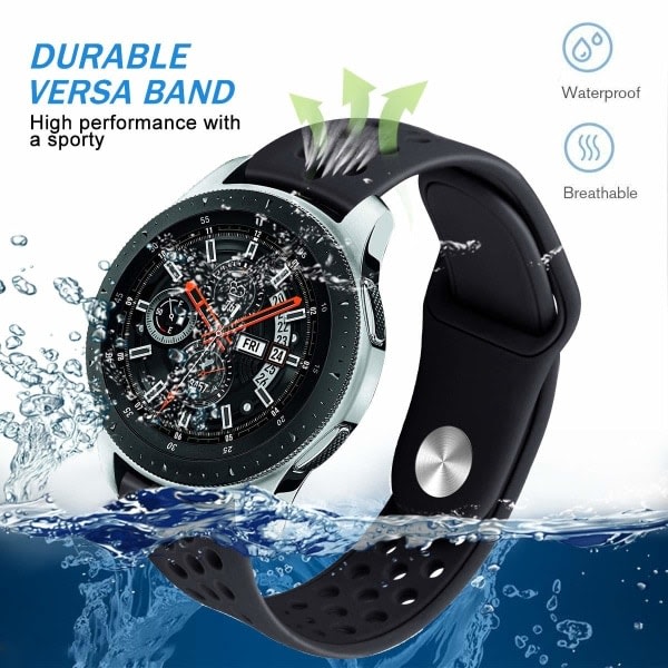 IC Samsung Gear S3 / Galaxy Watch 46 mm armbånd 22 mm Sort