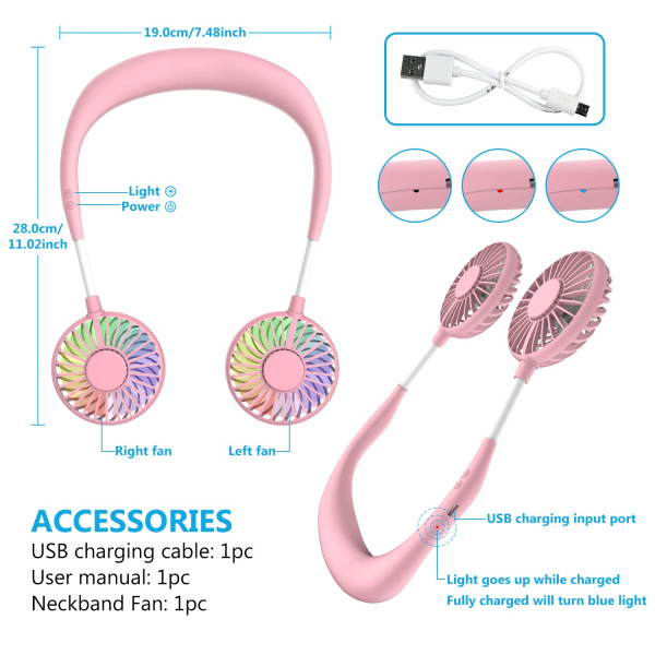 IC Håndfri Mini USB Personlig Blæser - Genopladelig Bærbar