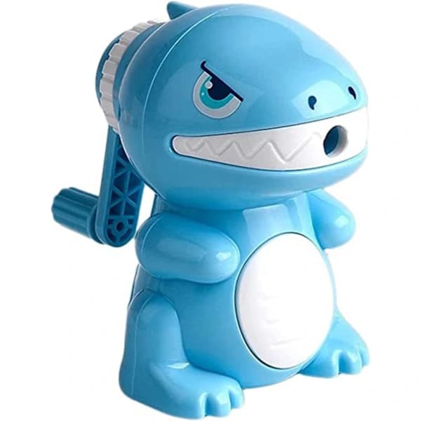 1 pc Pencil Sharpener, Manual Pencil Sharpener with Cartoon Dinosaur, Portable Pencil Sharpener for School (Blue)