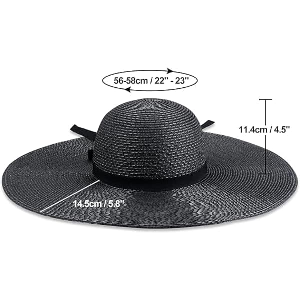 IC Kvinders Solhat med Bred Bræt UPF50 Halm Sommerhat Floppy Strandhat Rulbar
